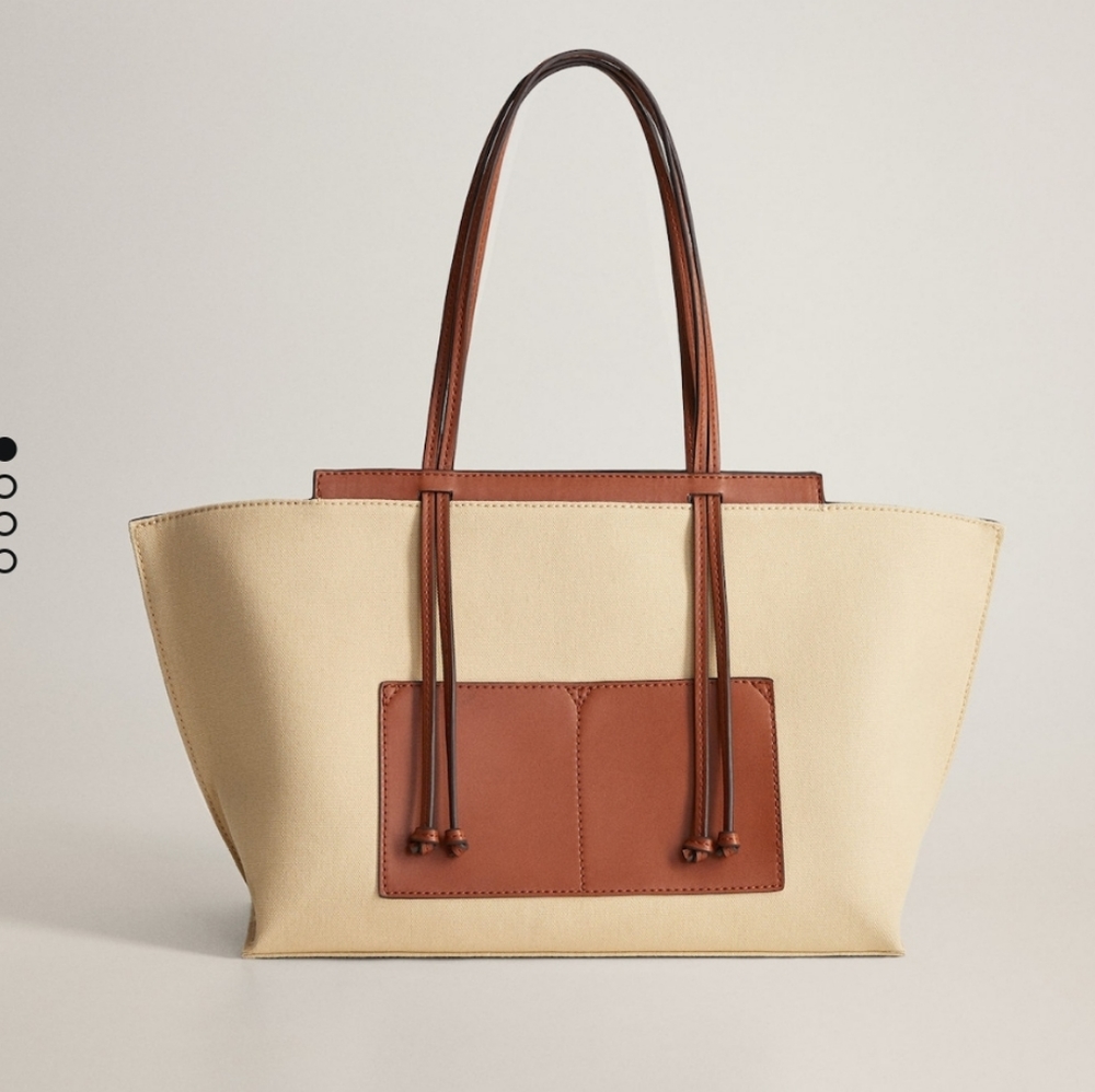 MANGO Cotton shopper bag